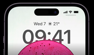 Close up of an iPhone screen showing the time and date