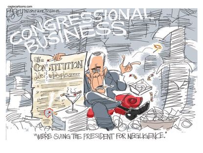 Political cartoon Boehner Congress Obama