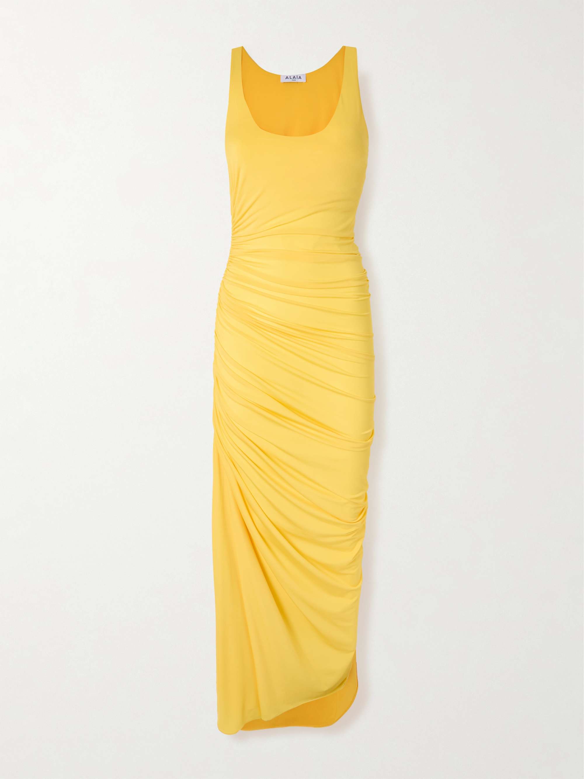 Gathered Stretch-Jersey Midi Dress