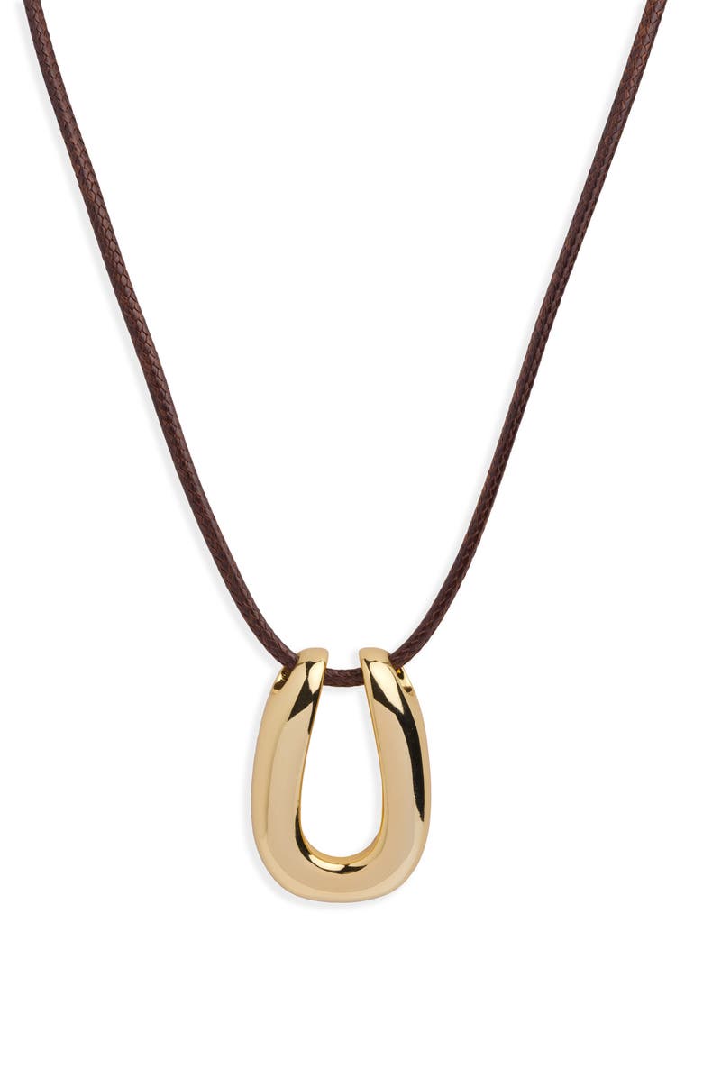 Serena Horseshoe Pendant Cord Necklace