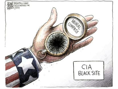 Political cartoon US torture morality