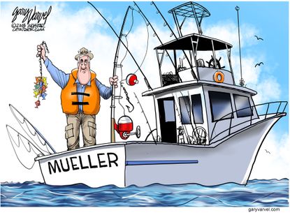 Political cartoon U.S. Mueller FBI Russia investigation hackers