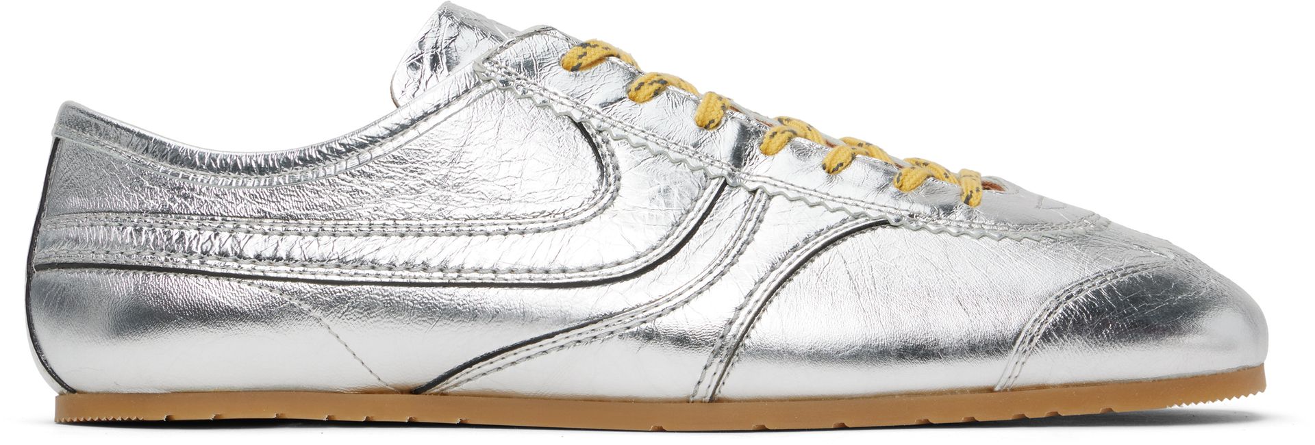Silver Leather Sneakers
