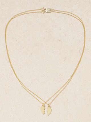 Set of Two Mini Piece of My Heart 18-Karat Gold Necklaces