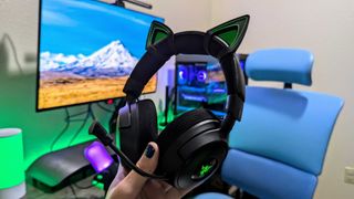 Image of the Razer Kraken V4 Pro wireless gaming headset.