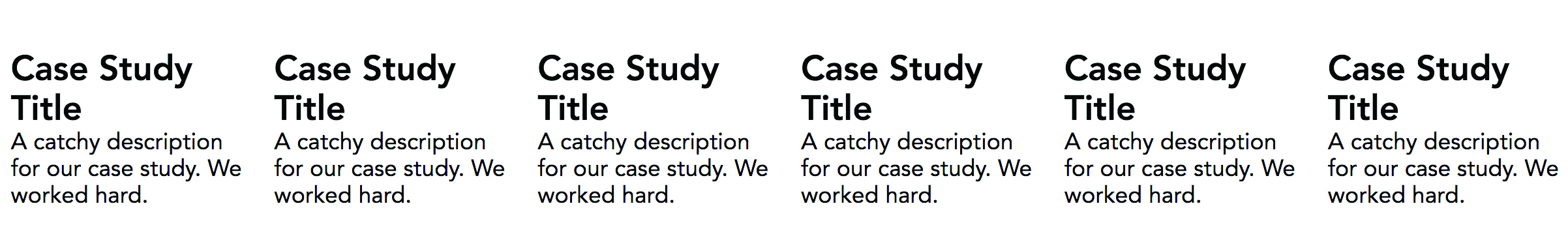 case study title in a row