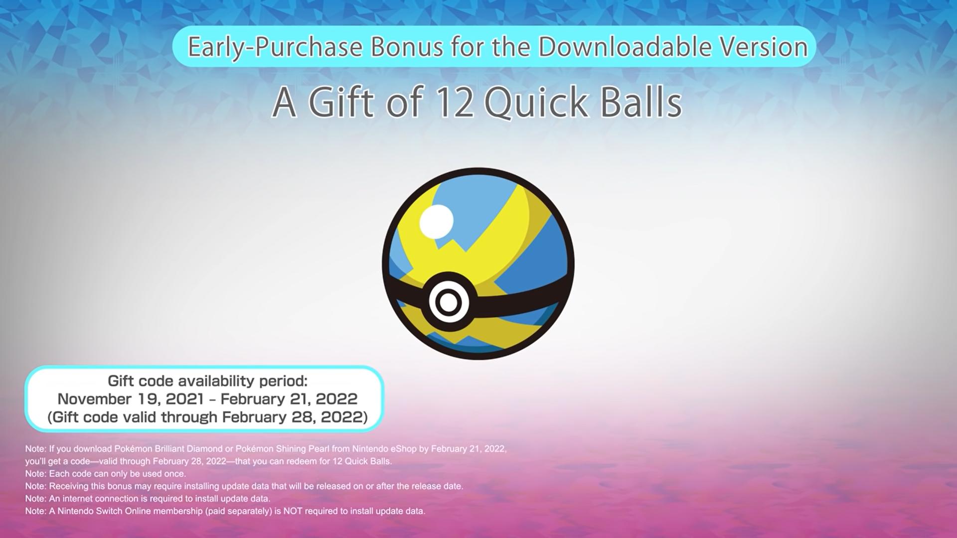Pokemon Brilliant Diamond Shining Pearl Quick Balls