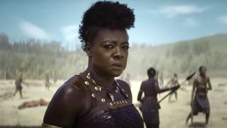 Viola Davis as General Nanisca in The Woman King.