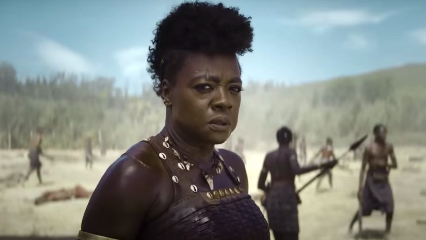 Viola Davis as General Nanisca in The Woman King. 
