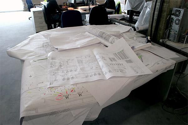 As a work in progress it was little suprise that many architects plans were to be found.