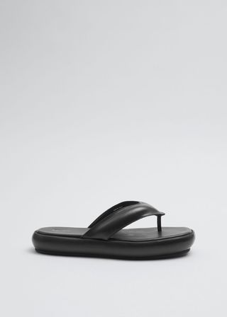 Leather Platform Flip Flops