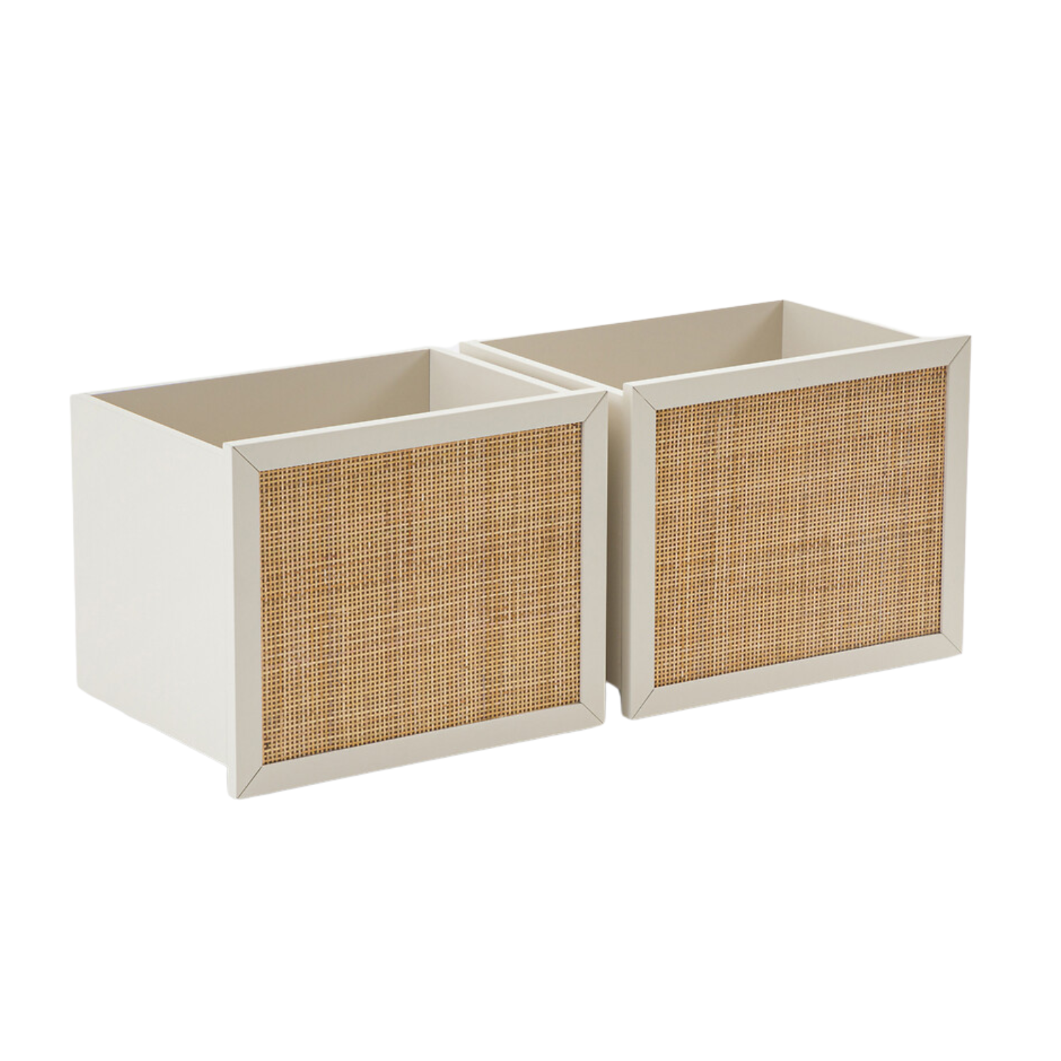 A set of woven wheeled storage baskets from La Redoute
