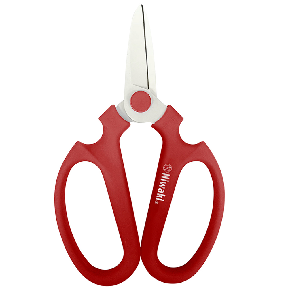 red handled flower scissors