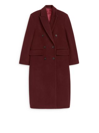 Oversized Wool Coat - Dark Red - Arket Gb