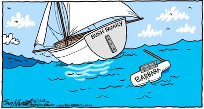 Editorial cartoon U.S. Barbara Bush death legacy Bush family