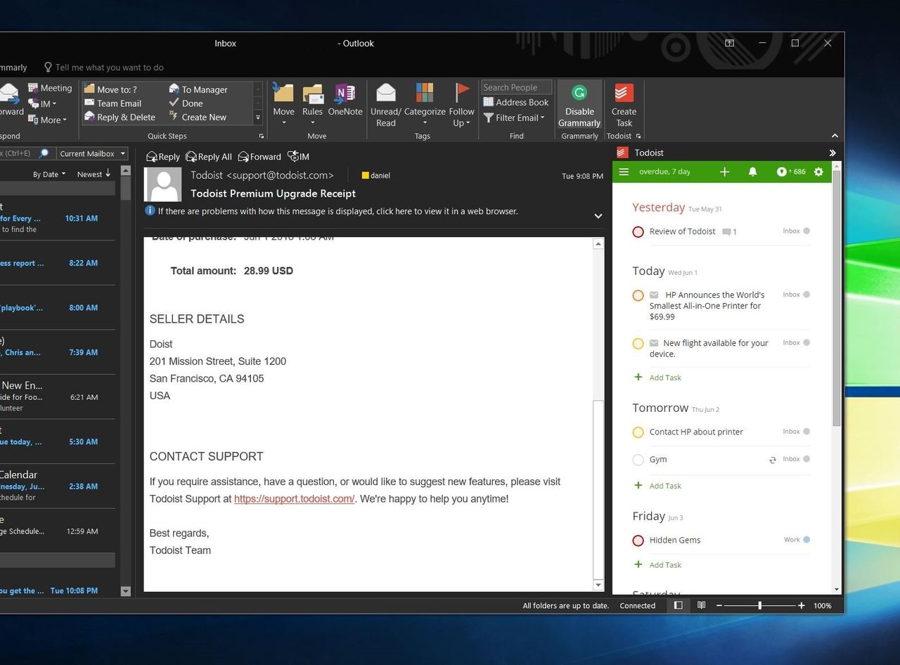 Todoist via email