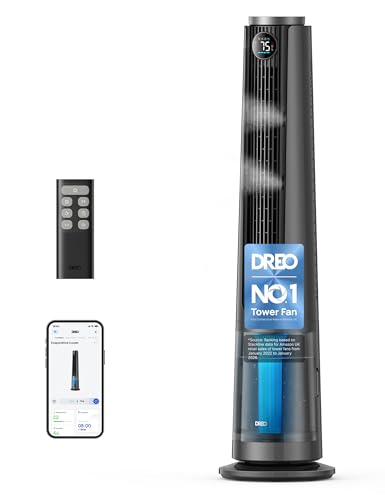 Dreo Turbocool Misting Fan 765s, 3-In 1 Ultrasonic Misting Fans That Blow Cold Air With 6l Tank, 10 M/s Cooling Fan for Bedroom, 20db Quiet Dc Motor, 90&amp;deg; Standing Fan With 12 Speeds, 4 Modes, Grey