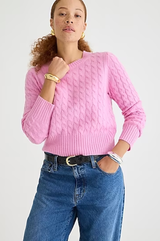 J.Crew Cashmere shrunken cable-knit crewneck sweater