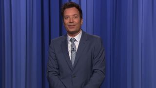 Jimmy Fallon doing his opening monologue. 