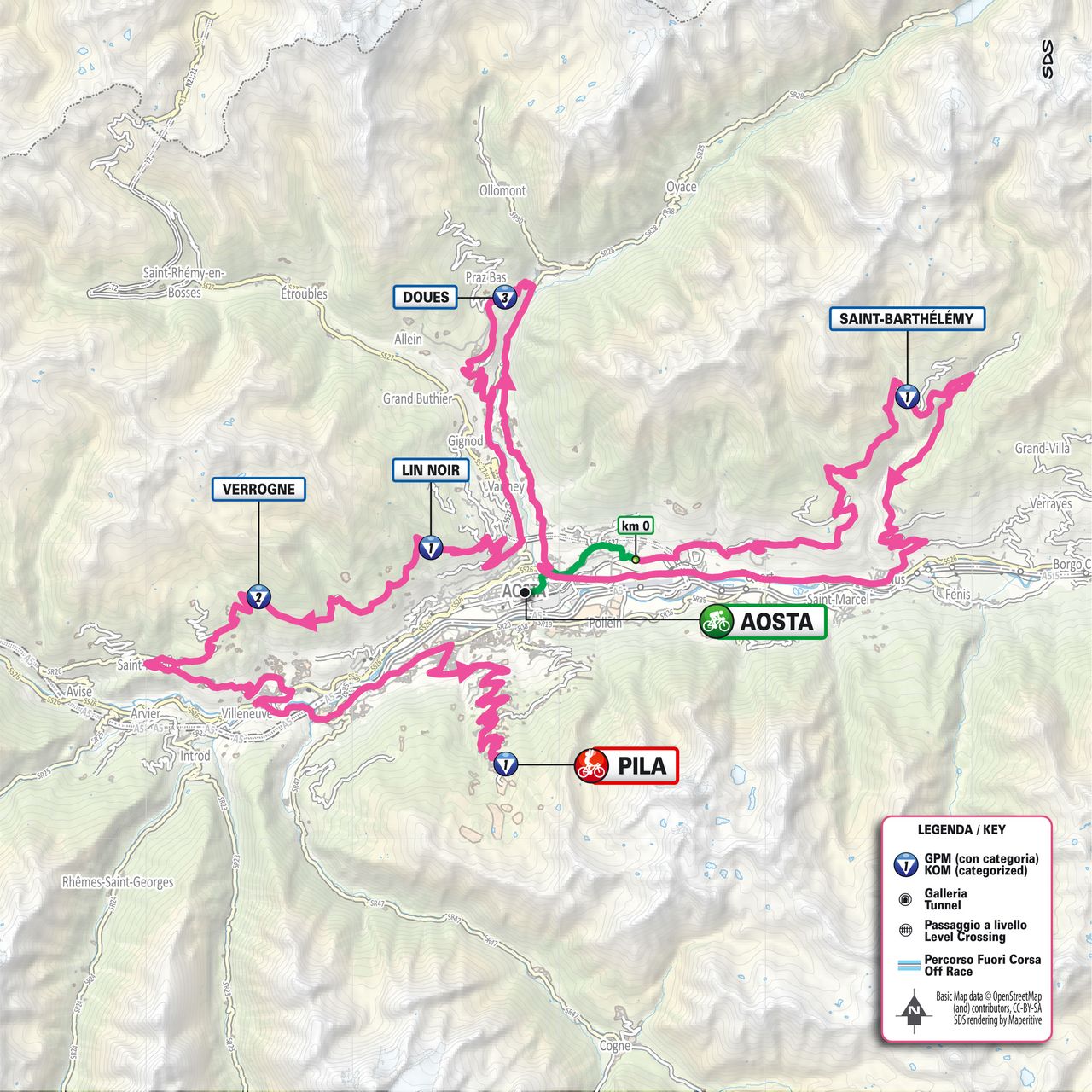 Giro d'Italia 2026 stage 14 map