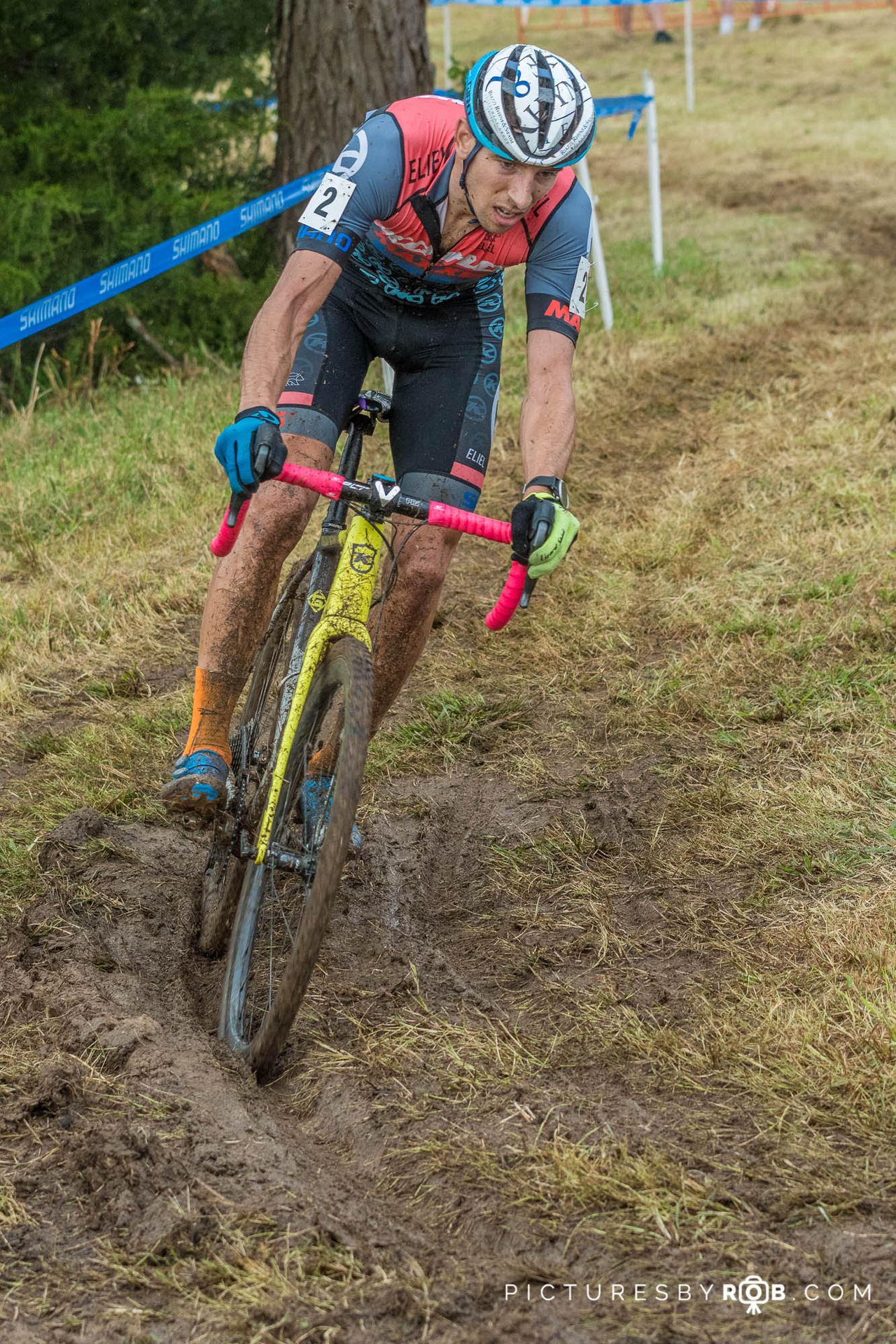 Kerry Werner (Kona Maxxis Shimano) handled the muddy conditions of the second half of the race just as well.