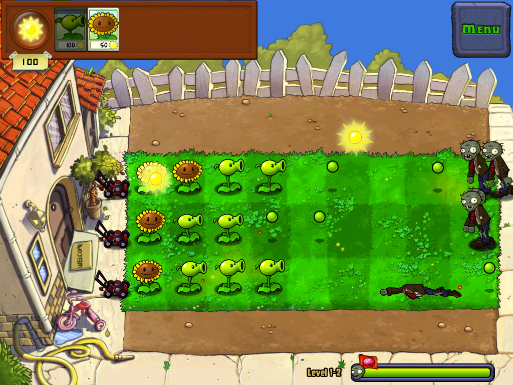 Plants vs zombies menu. Растения против зомби огород. Растения против зомби 1 уровень. 1-2 Уровень зомби против растений. Plants vs Zombies 1 Level.