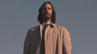 Keanu Reeves standing majestically up high in Good Fortune