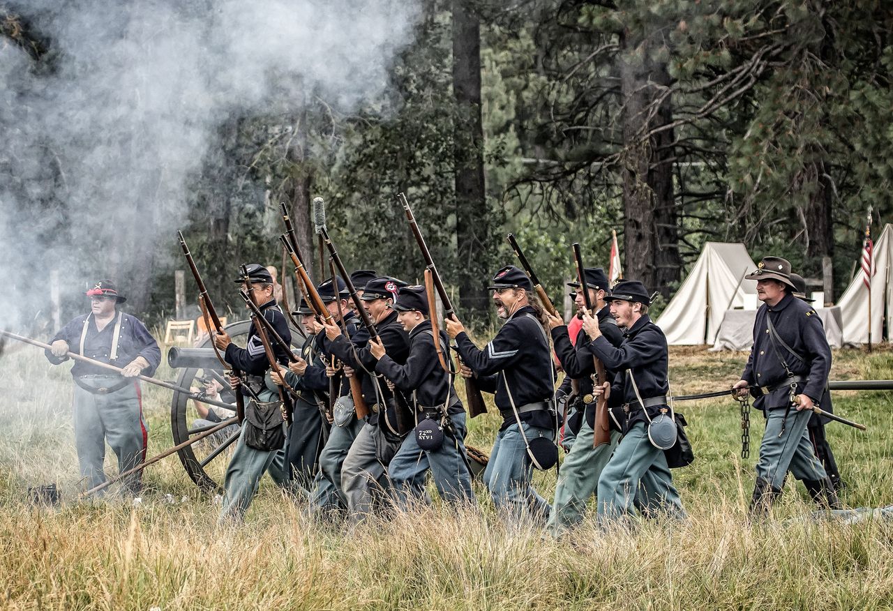 A Civil War reenactment.