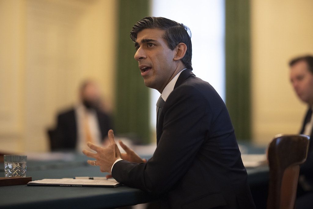 The Chancellor, Rishi Sunak, in a Downing Street meeting 