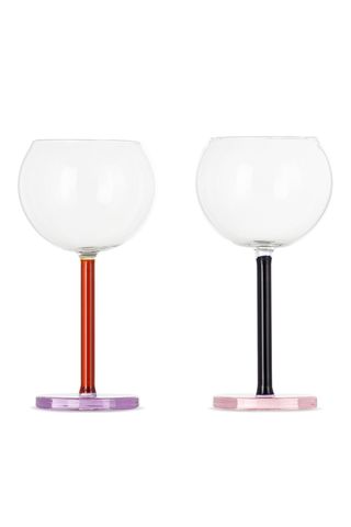 Sophie Lou Jacobsen Multicolor Bilboquet Wine Glass Set