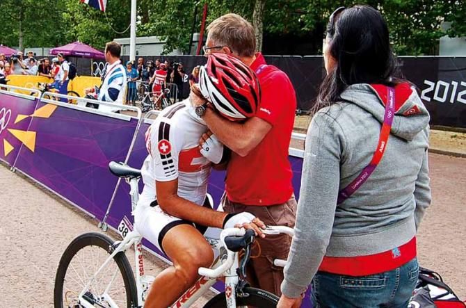 Fabian Cancellara looked on course for a strong finish in the Olympic road race but crashed out. The injuries ruined his chance of a medal in the time trial