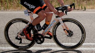 Close up of the new Orbea aero bike spotted at la Vuelta