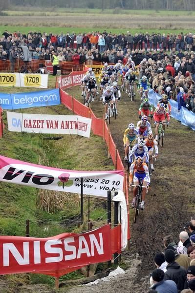 It was helter skelter in the elite men's race.