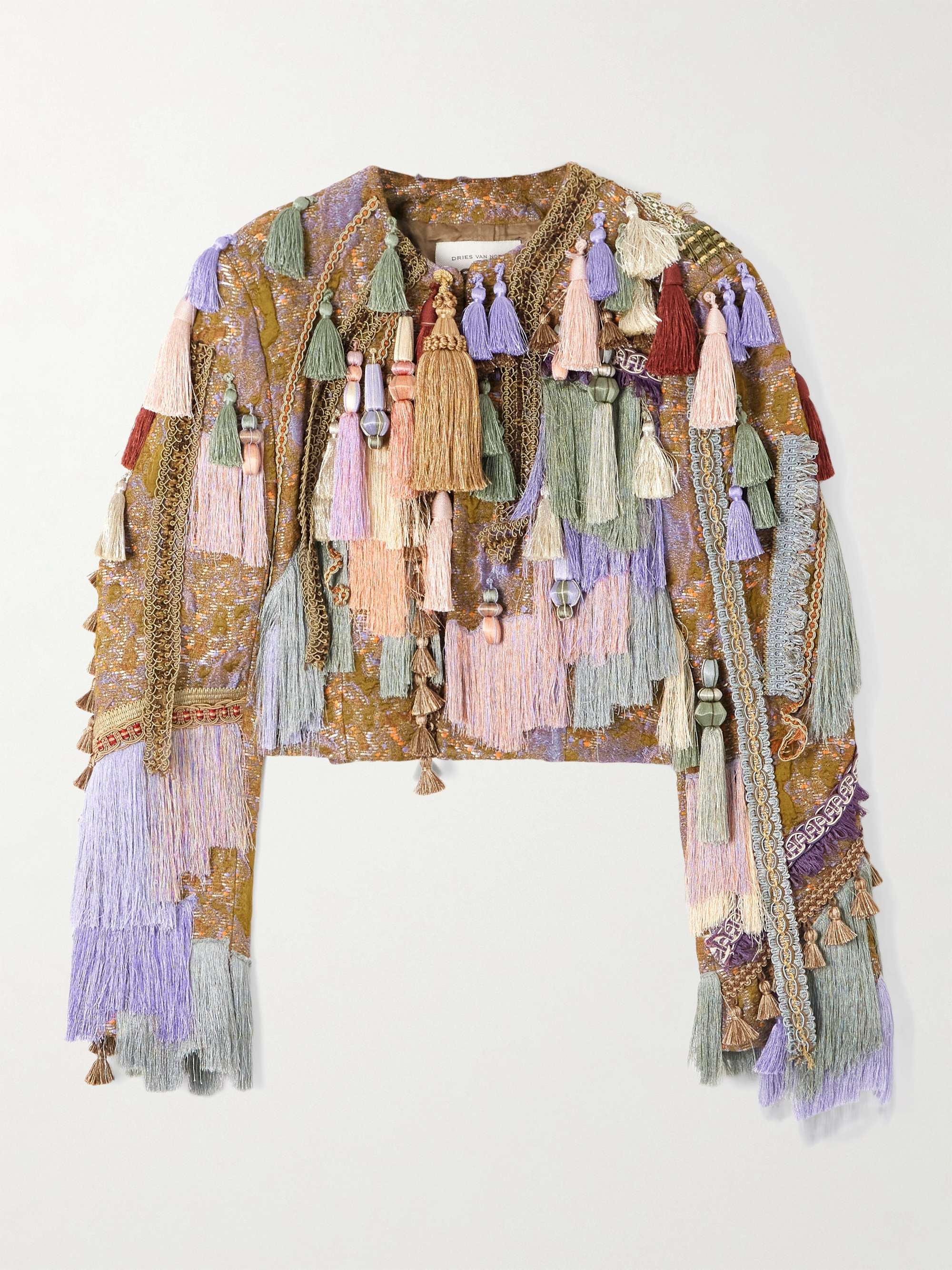 Tasselled Embellished Cloqu&amp;eacute; Jacket