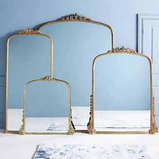 Shining primrose mirror on a blue background.