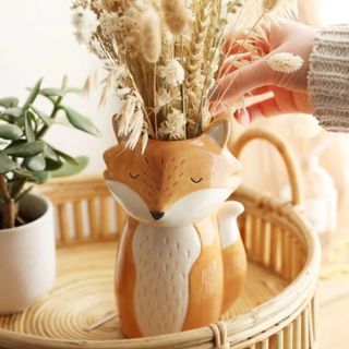 Etsy fox vase with pampas in