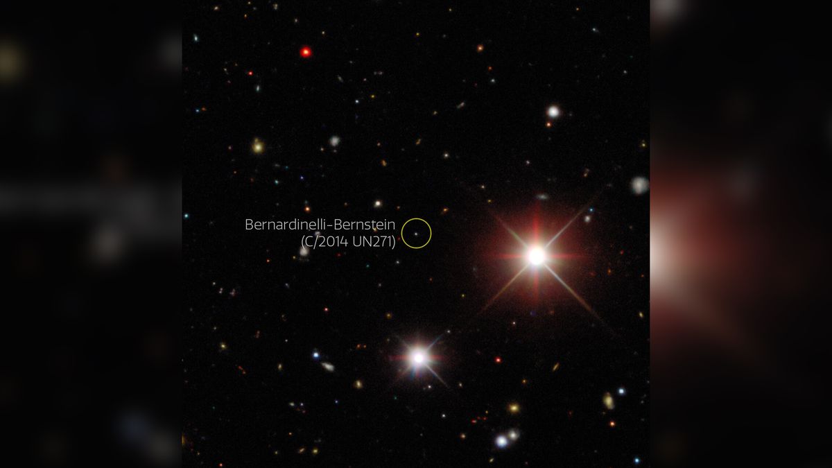 An image taken by the Dark Energy Survey shows Comet Bernardinelli-Bernstein in October 2017.