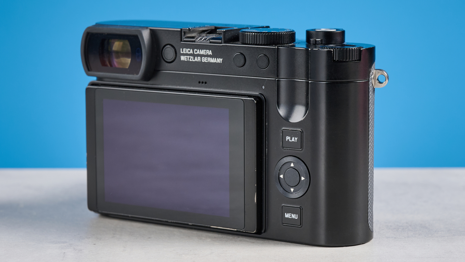 A black Leica Q3 43 camera