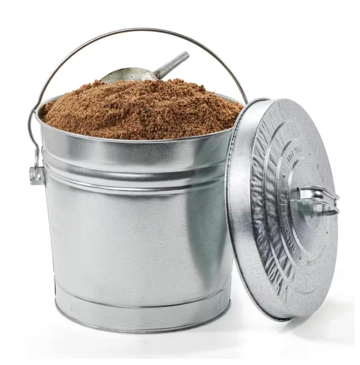 Tnloji 6-Gallon Galvanized Steel Storage Can - Round Trash Can With Locking Lid - Outdoor/indoor Use