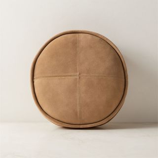 Dacre Round Light Brown Suede Throw Pillow 12