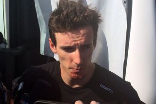 Adam Yates required stitches on his chin after crashing into an inflatable on stage seven of the 2016 Tour de France