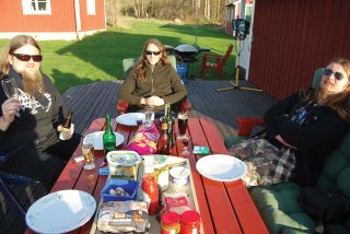 Having a chilled-out BBQ to celebrate Axioma Ethica Odini in 2010