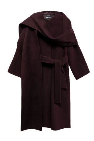 Wool Coat With Detachable Scarf - Women | Mango Usa