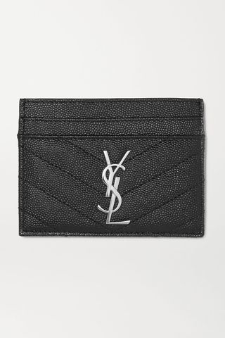 Saint Laurent Monogramme Quilted Textured-Leather Cardholder