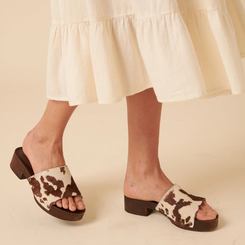 Nobody's Child, Brown Suede Triple Strap Chunky Sandals