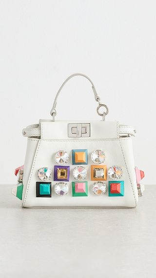 Shopbop Archive Fendi Peekaboo 2-Way Hand Bag, Studded Crystals