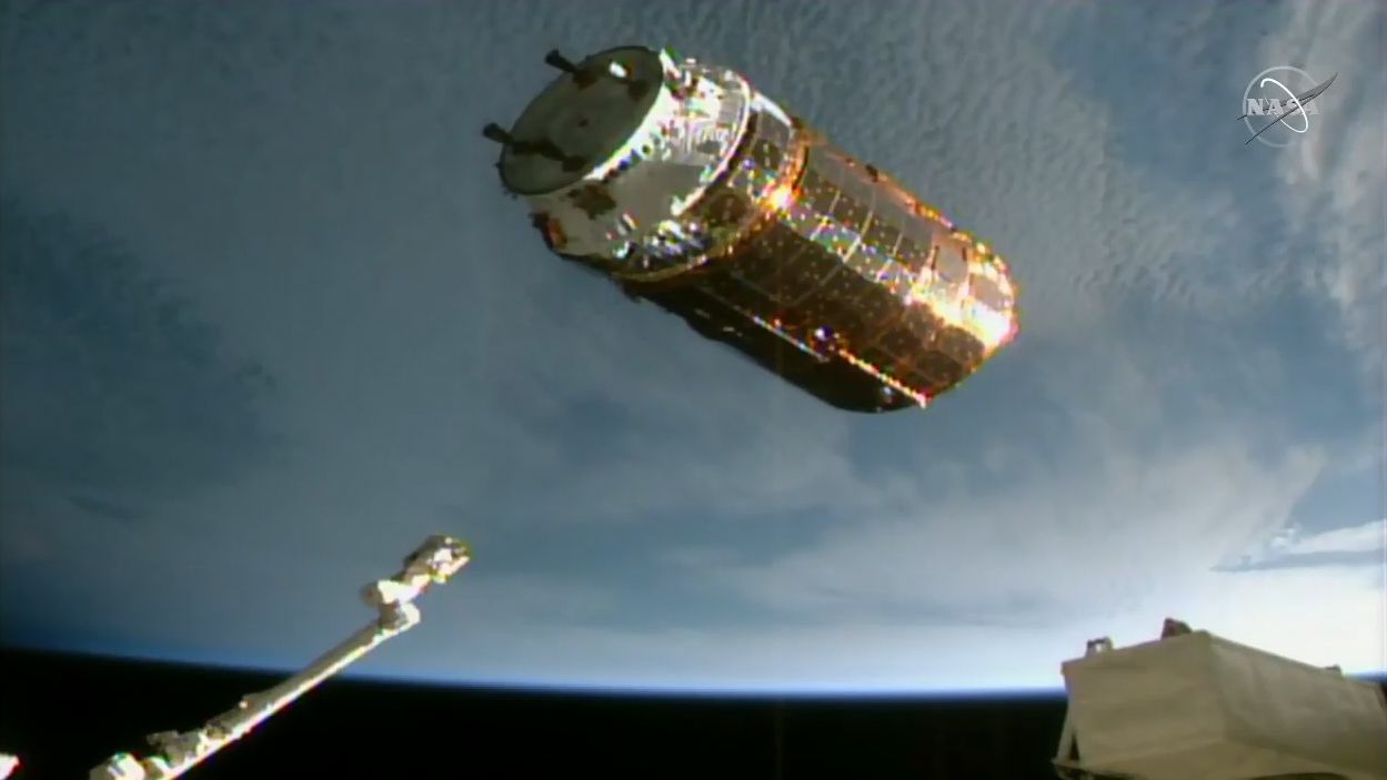 The HTV-9 cargo ship arrives at the International Space Station on May 25, 2020 to deliver more than 4 tons of supplies on the final HTV flight by the Japan Aerospace Exploration Agency (JAXA).