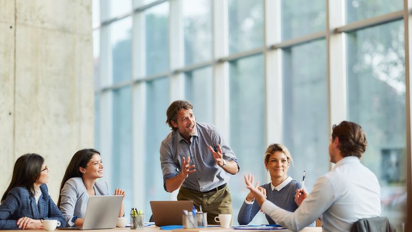 C-suite executives arguing over generative AI adoption strategies in an office boardroom.