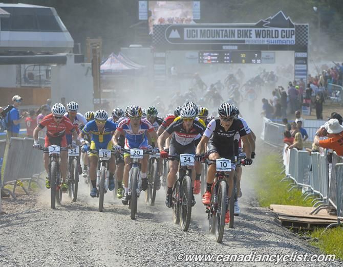 Sergio Mantecon Gutierrez (Trek Factory Racing) led out of the start loop.
