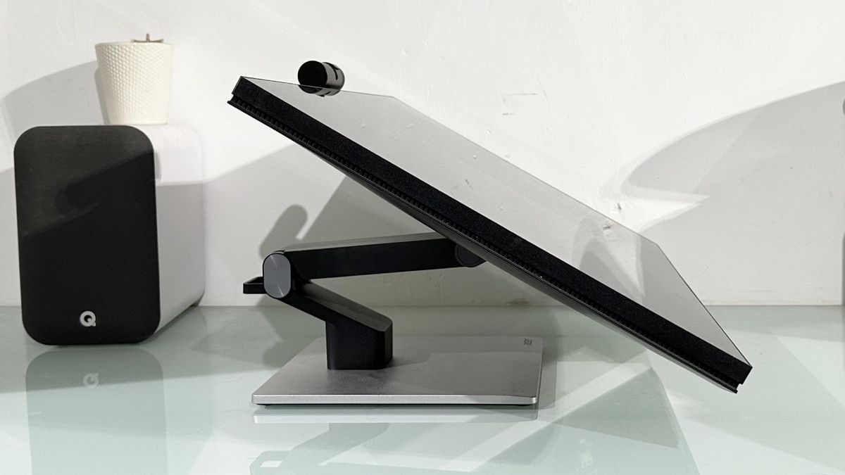 The Acer ProDesigner PE320QXT on a desk in a home office during our testing process